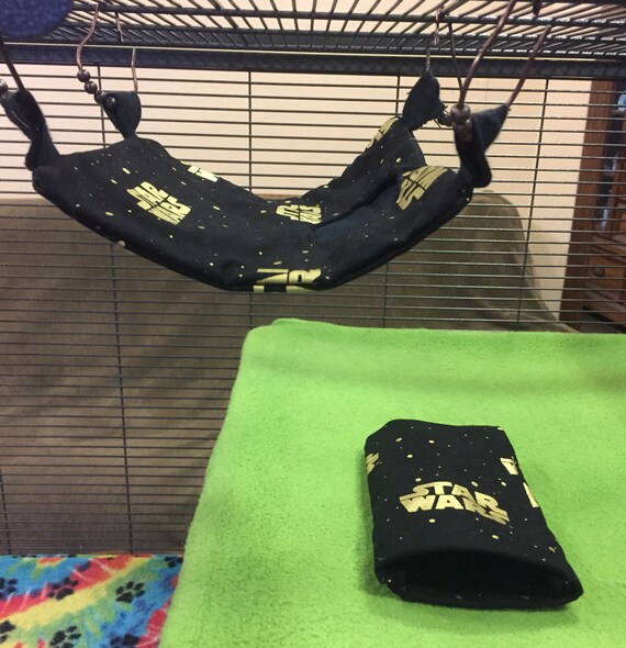 Set Of 2 Star Wars Space Hammock Hamster Mouse Bedding Small Animal Cage Accessories Snuggle Sack Nesting