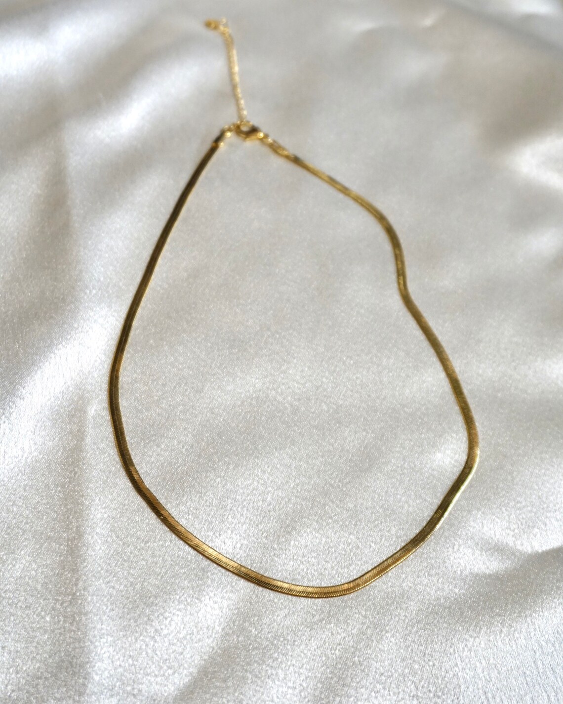 Gold Filled 18k Herringbone Necklace Etsy