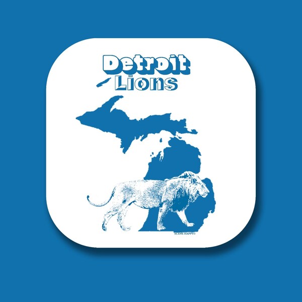 Michigan Detroit Lions Hardboard Coaster 4"x4" - Ford Field Coaster - Detroit Lions Tailgate Gift - Detroit Lions Ford Field Gift-Ford Field