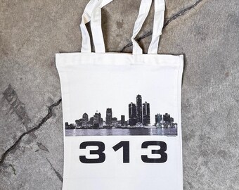 Handmade Michigan Tote Bag – Original Michigan Photo Print – 313 Detroit Michigan handbag