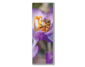 Save The Bees Bookmark – Honeybee Bookmark – Save the Bees Gift - Pollinator Awareness gift - Original Nature Photography, Reading Accessory