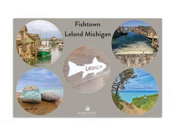 Fishtown Leland Michigan Sticker Sheet – Premium 4x6 Matte Vinyl, Waterproof & Weatherproof