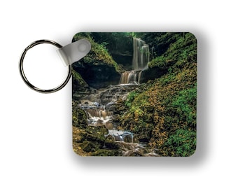 Michigan Keychain - Michigan Acrylic Keychain - Horseshoe Falls Keychain - Munising Keychain - MI Upper Peninsula Gift - Yooper Key Chain