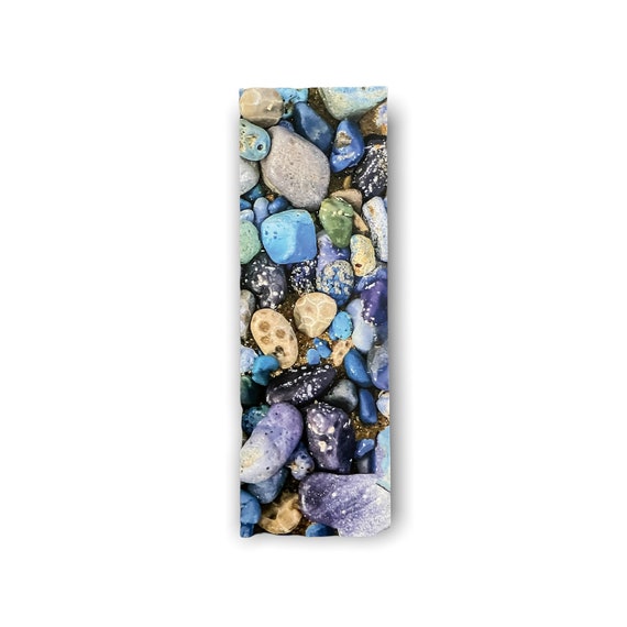 Leland Blue Bookmark - Michigan Photography - Leland Blue Stone- Slag - Michigan Bookmark - 2" x 6" - Bookmark - Rock Hunter - Rock Gifts