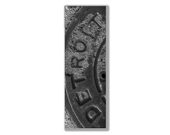 Michigan Bookmark - Detroit Manhole Cover - Detroit Art - Detroit Print- Detroit Bookmark - Detroit Michigan - Manhole Cover - Detroit