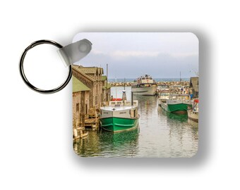 Michigan Keychain - Michigan Acrylic Keychain - Fishtown Leland Michigan Keychain - M22 - Michigan Gift - Michigan Key Chain - Fishtown