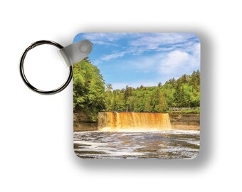 Michigan Keychain - Michigan Acrylic Keychain - Tahquamenon Falls Keychain - Tahquamenon Falls - MI Upper Peninsula Gift - Yooper Key Chain