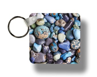 Michigan Keychain - Michigan Acrylic Keychain -  LeLand Blue Petoskey Stone Keychain - Michigan Gift - Michigan Key Chain -LeLand Blue Stone
