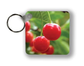 Michigan Traverse City Cherries photography Keychain - Michigan Traverse City Cherries photography - M22 Up North Keychain - Michigan Cherry
