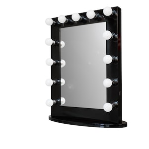 Hollywood Impact Lighted Vanity Mirror w/ Free LED Bulbs , Double Outlet & SIDE Switching