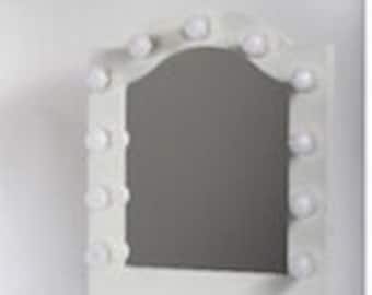 Hollywood Lighted Vanity Mirror w/Drawers and Free LED Bulbs
