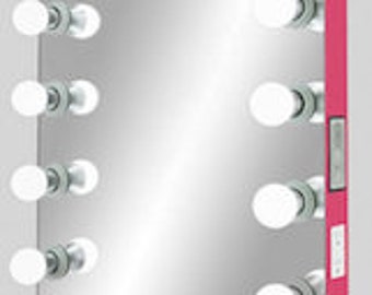 Dimmable w/Bluetooth Frameless (Crimson Rose) Hollywood Forever Lighted Vanity Mirror w/Touch Dimmer & Dual Outlets