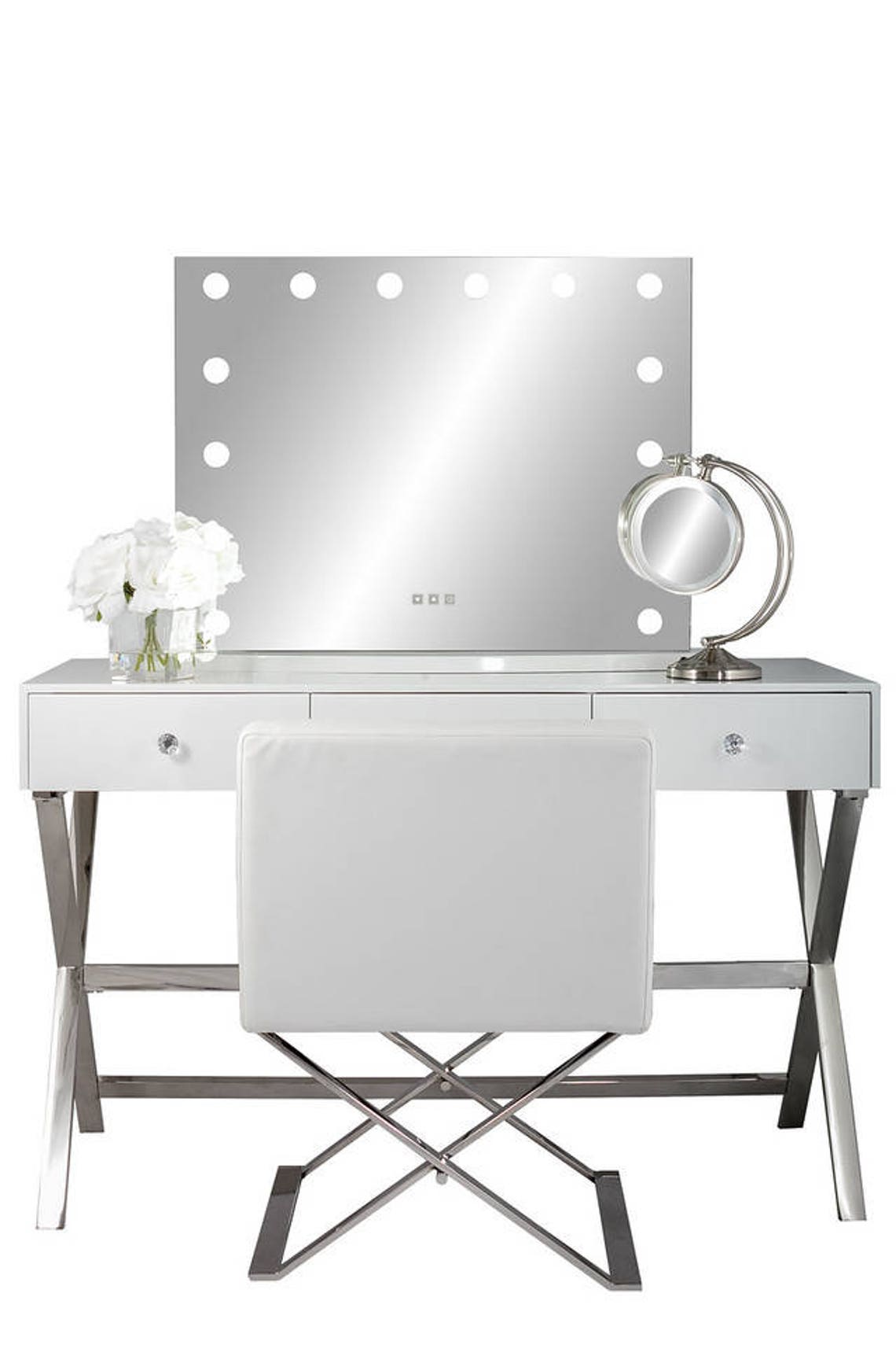 XL Hollywood Impulse LED Lighted Vanity Mirror W/ Touch Dimmer Etsy