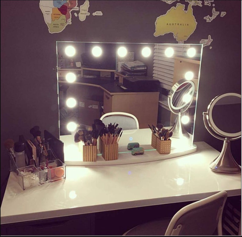 XL Hollywood Impulse LED Lighted Vanity Mirror W/ Touch Dimmer Etsy