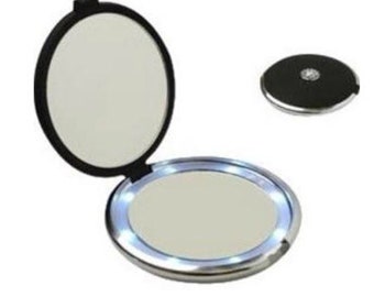 GLOSS BLACK LED Compact Makeup Mirror