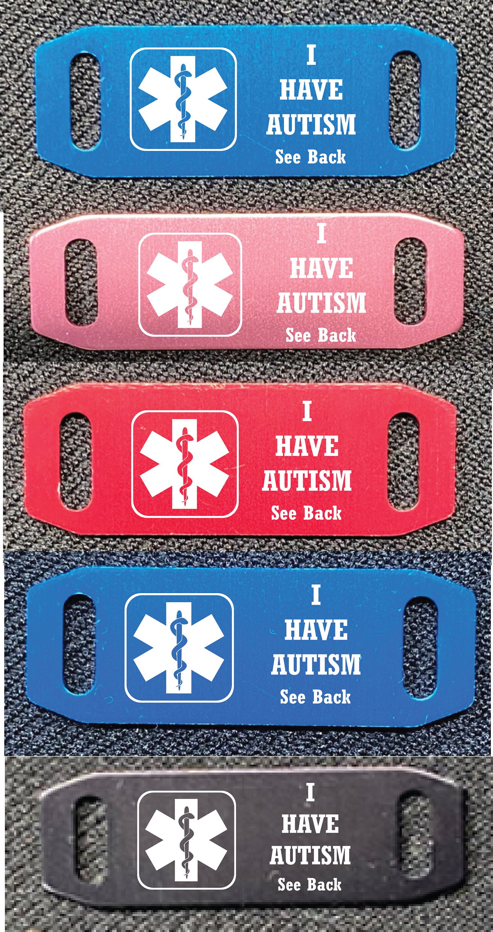 ID1000 Autism/Medical ID tags Pair Custom Personalized Etsy