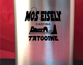 Mos Eisley Cantina Stainless Steel Flask: Engraved Star Wars Gift