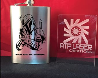 FK1025 What Are U Drinking, 8oz  engraved flask ,gift for him/her.