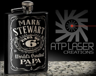 Personalized Flask: FK1009 Engraved Gift for Grandfather, Papa