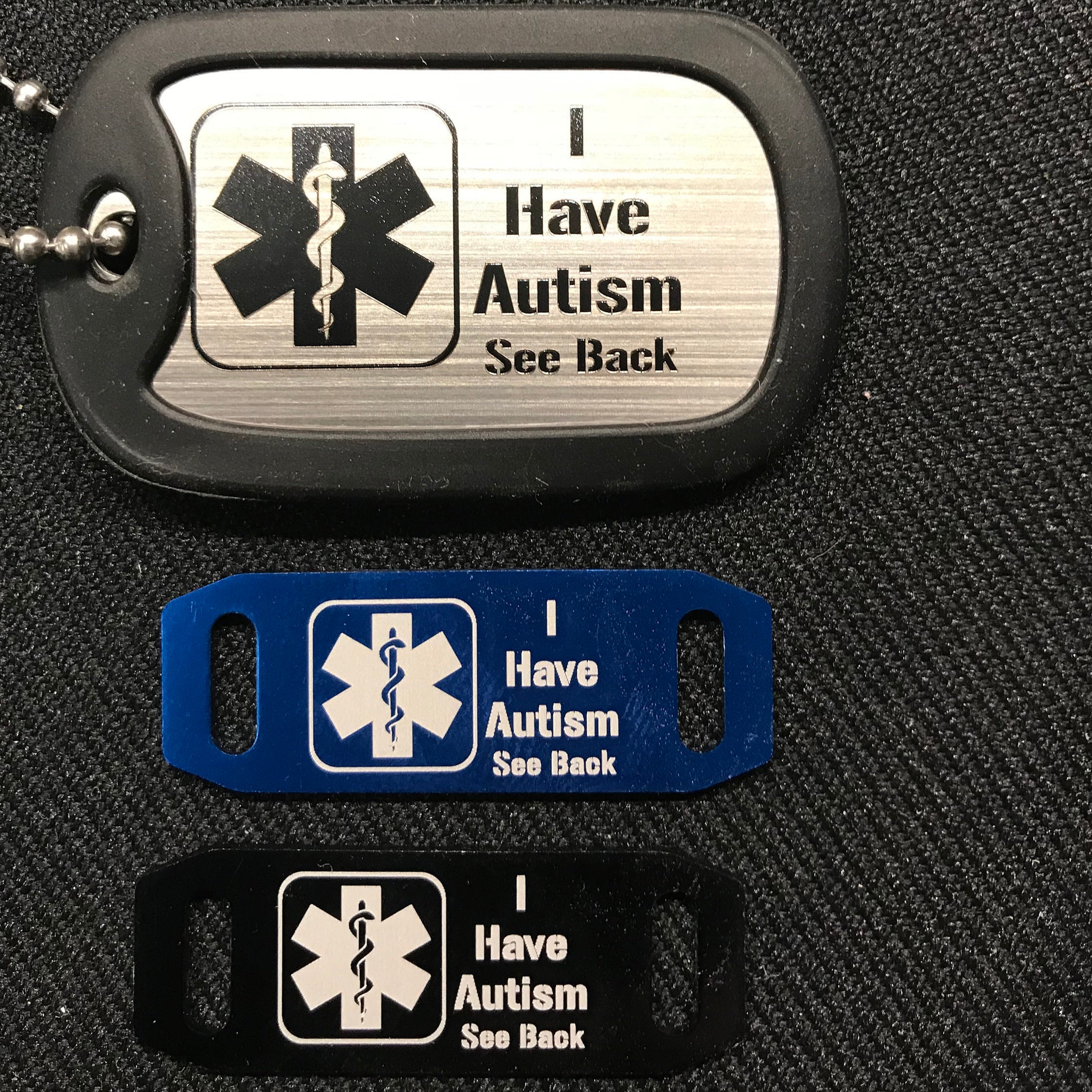 ID1000 Autism/Medical ID tags Pair Custom Personalized Etsy