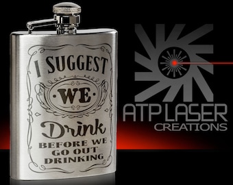 Engraved Stainless Steel Flask – Funny Drinking Quote, Personalized Gift