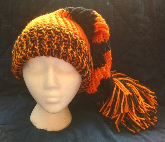 Cincinnati Bengals Inspired Stocking Hat Christmas Story Hat Tigers Hat Stocking Cap Orange and Black Hat