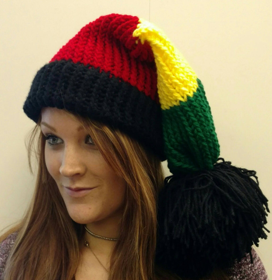 Red Rasta Hat Rastafarian Stocking Hat: Red, Yellow, Green - Adult/child Size - Etsy