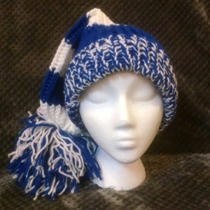 Royal Blue and White Hat Duke Inspired Indianapolis Colts Inspired Stocking Hat