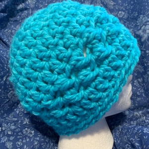 Chunky Teal beanie Aqua winter hat Teal toboggan Blue beanie