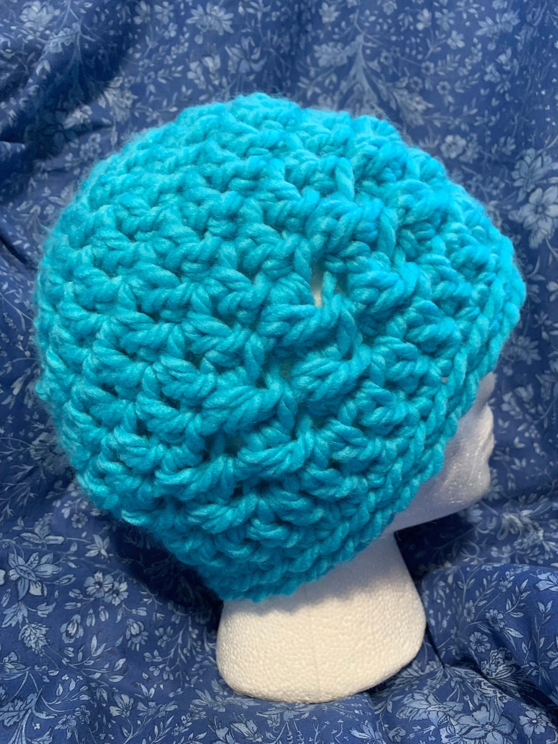 Chunky Knit Teal Beanie - Aqua Winter Hat - Etsy display picture 2