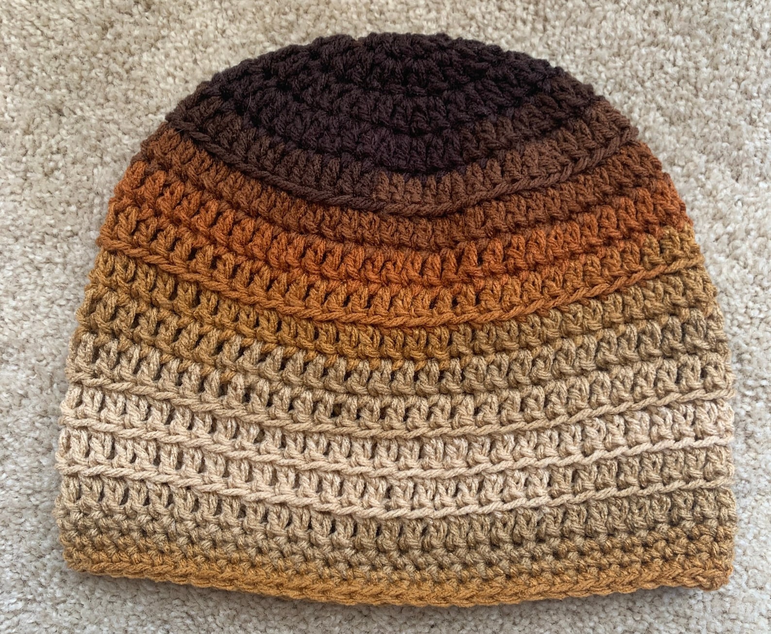 Men's Brown Beanie Men's Brown Hat Brown Striped Hat Etsy