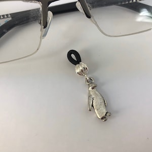 Penguin Charm 3D Glasses Charm Silver Dangle Spectacles Gift