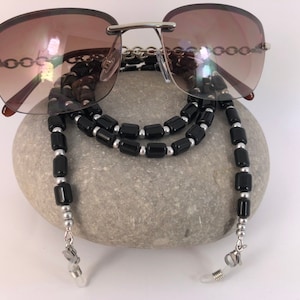 Achat Brillenkette schwarz Edelstein Brillenkette Büro Lanyard Geschenk Brillenkordel