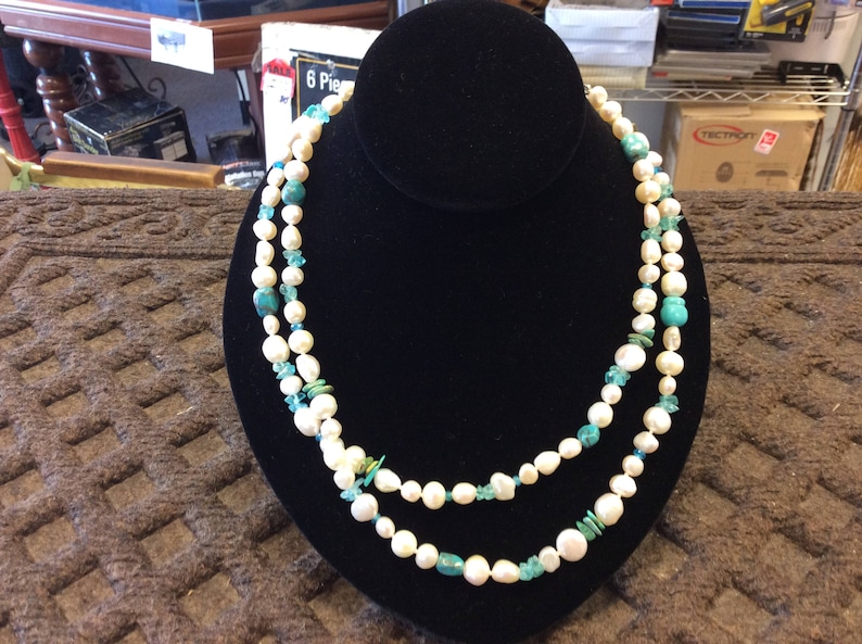 Honora Collection Turquoise and Pearl 40 Necklace