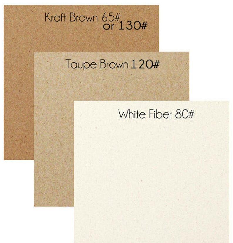 Recycled Fiber Cardstock Sample Pack 1 sheet each Kraft Etsy