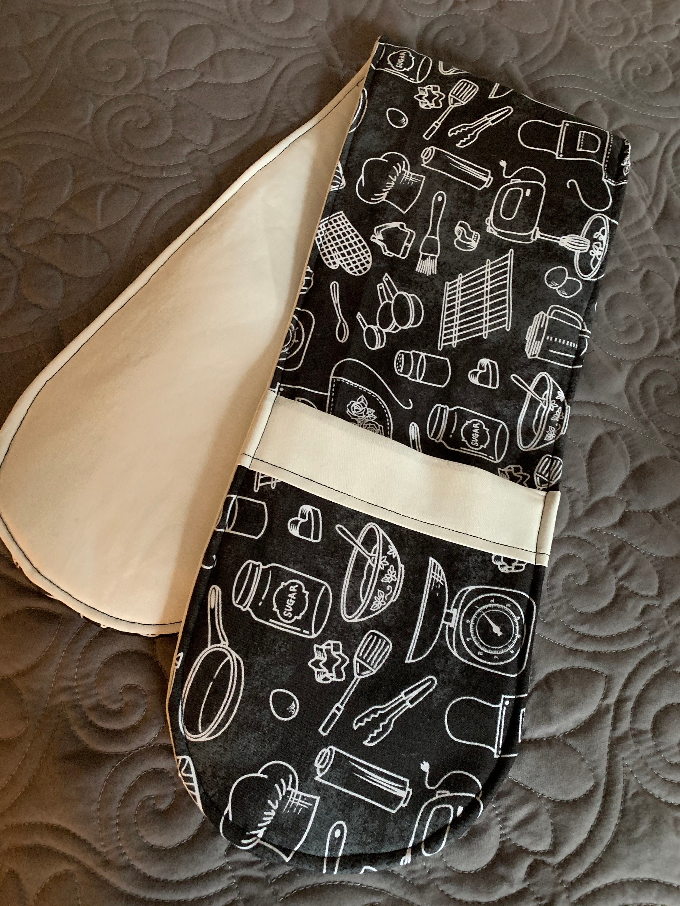 TwoHanded Oven Mitt Lets Bake Etsy