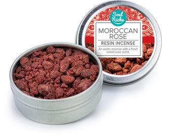 Moroccan Rose Monastery Resin Incense w/ Frankincense Sandalwood Rose - Premium Loose Incense for burning charcoal in tin (*limited)