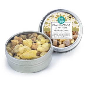 Frankincense & Myrrh Incense Resin Mixture - Natural Herbal Church - Natural - Ceremonial Incense - Natural Incense - Metal Tin