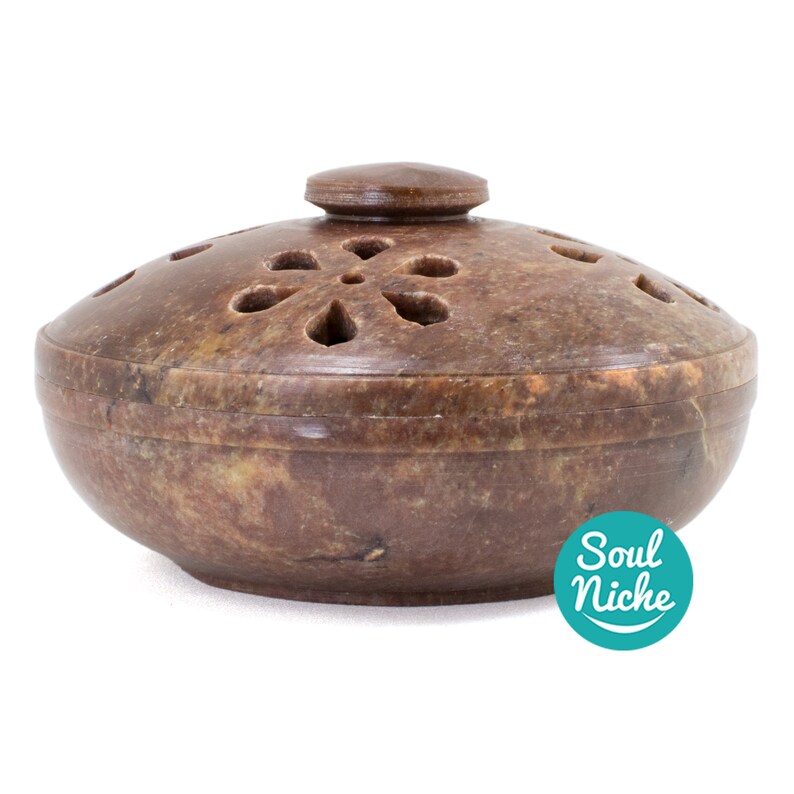 Natural Soapstone Incense Burner Bonus Coaster & Sand Etsy