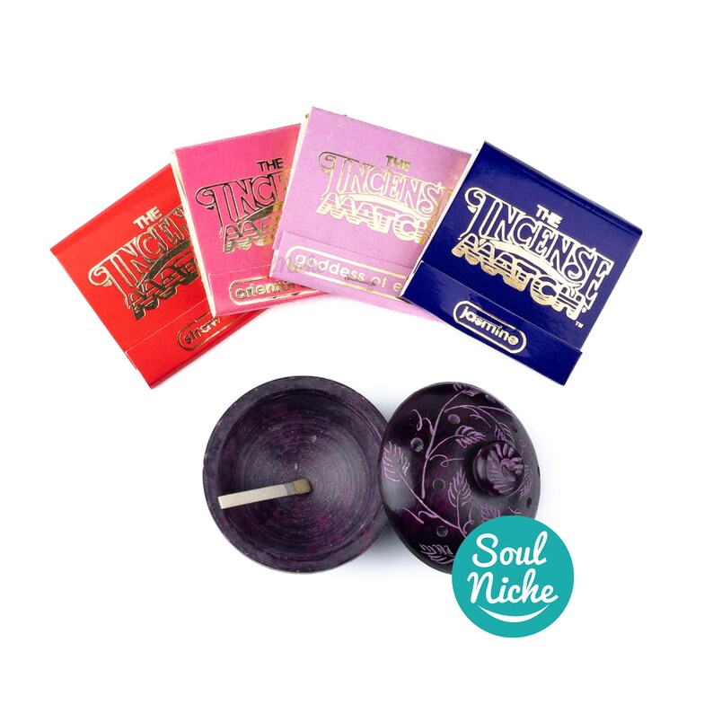 Floral Match Set 4 Incense Matches & Burner Incense Etsy