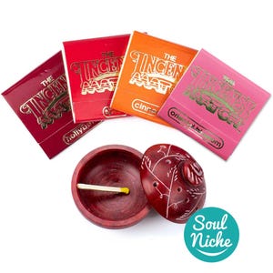 Indian Summer Spice Blend Incense Match Set - 4 Match Books + Burner - Incense Matches - Scented Match - Bathroom Match - Air Freshener