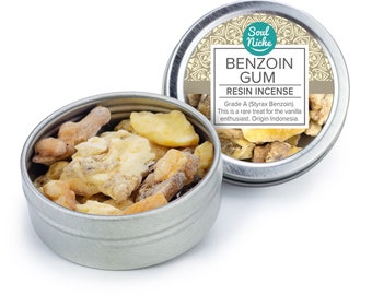Benzoin Gum - Styrax Benzoin - Resin Incense - Charcoal Incense - Natural Incense - Loose Incense - Traditional Incense - Incense - Tin