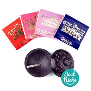 Floral Match Set - 4 Incense Matches & Burner - Incense Matches - Scented Matches - Bathroom Matches - Air Freshener - Stocking Stuffers