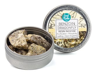 Benzoin Resin - Dragonfly - Benzoin Sumatra - Vanilla Amber Scent - Church Incense - Temple Incense - Resin Incense  - Natural Incense Tin