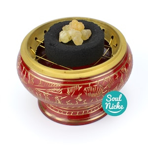 Colored Brass Mesh Screen Charcoal Incense Burner for Resin Incense and Incense Cones