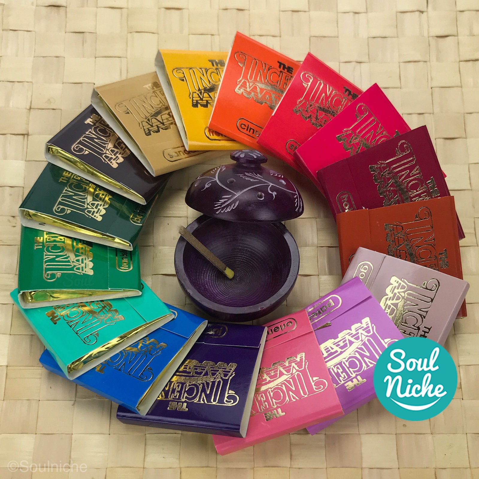 16 Incense Matches & Burner All 16 Scents Incense Matches Etsy