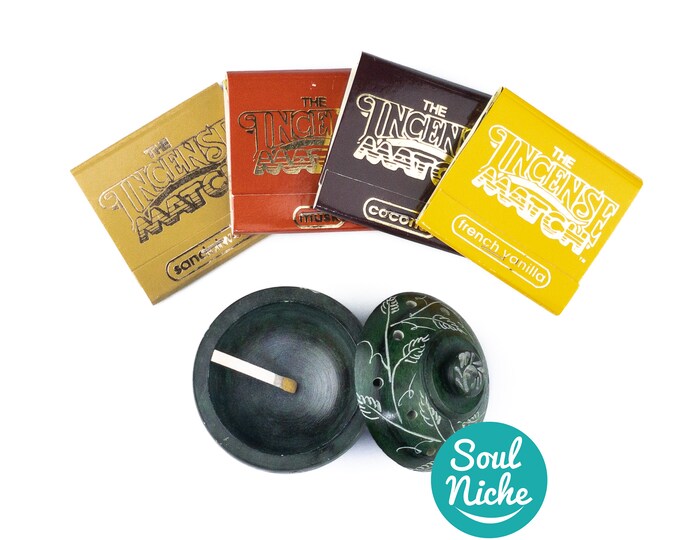 Mother Earth Match Set 4 Incense Matches & Burner Incense Matches