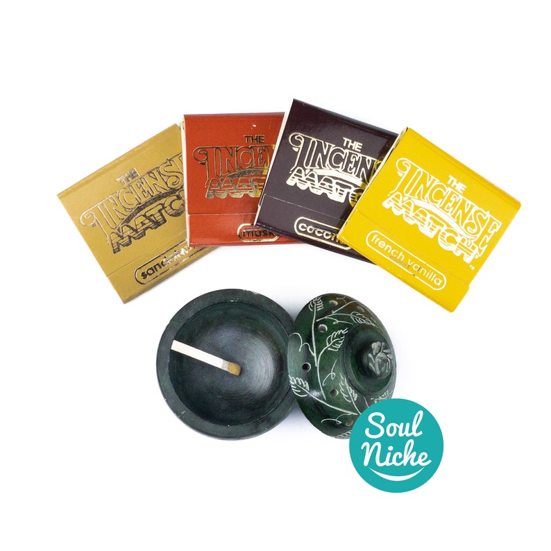 Mother Earth Match Set 4 Incense Matches & Burner Incense Etsy