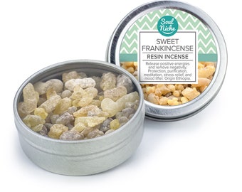 Sweet Frankincense Incense Resin - Frankincense Resin - Resin Incense  - Boswellia carterii - Protection Purification Spiritual - Metal Tin