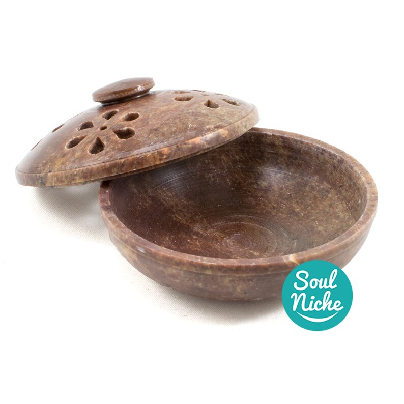 Natural Soapstone Incense Burner Charcoal Burner Resin Etsy